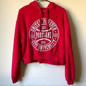Forever 21 Red Cropped Hoodie